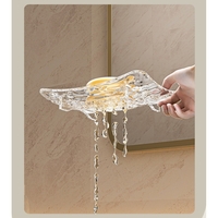 Savoniera din Plastic Flippy, 11 x 8 cm, cu Scurgere Apa, Design Modern, Transparent