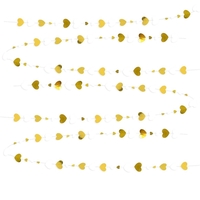 Banner cu Inimioare, Flippy, Tip Franjuri, 4 m, Rola de Ata Inclusa, Auriu/Alb