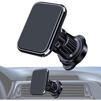 Suport Auto pentru Telefon, Flippy, MagSafe, cu Magnet, Prindere Grila de Ventilatie, Detalii Fine, Rotativ 360 de Grade, Plastic Magnet Silicon, 5.1x3.9 cm, Negru