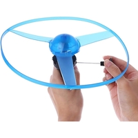 Jucarie Disc Zburator, Distractiv pentru Copii, Flippy, Aruncator Manual din Plastic, cu Lumini, Albastru