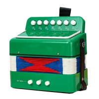 Acordeon Pentru Copii, Flippy, Acordeon Jucarie pentru Educatie Timpurie, 7 butoane 2 bass, Acordeon Instrument Muzical pentru Copii, 18 x 17 x 10 cm, Verde