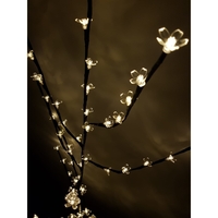 Decoratiune Luminoasa, Flippy, Crenguta, cu Baterii, 72 LED -uri, Flori, Alb Cald