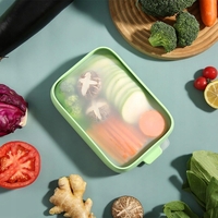 Recipient de Depozitare Alimente, Flippy, Etans, pentru Frigider, din Plastic, Mentinere Proaspata, Reutilizabil, Rezistent la Temperaturi Extreme, 22x14.7x5 cm, Verde