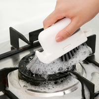 Perie Multifunctionala 3 in 1 de Curatare, Flippy, pentru Bucatarie, Vesela, Geamuri, Cap Detasabil, 9x15x2.5 cm, Gri