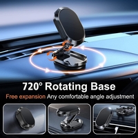 Suport auto magnetic multifuncțional Flippy, Universal, compatibil cu toate dimensiunile de telefon, negru