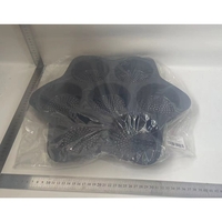 Forme de Silicon pentru Copt, Flippy, 7 Forme Rotiunde, pentru Burgeri si Prajituri, 38.5 x 4 cm, Negru