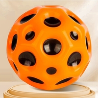 Minge Saltareata Hiperelastica, Flippy, Space Moon Ball foarte Elastica, Antistress pentru Copii, Diametru 66 mm, Portocaliu