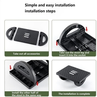 Suport Ergonimic pentru Picioare, Flippy, Plastic, cu Role de Masaj pentru Talpi, pentru Birou, Usor de Transportat, Detasabil, 33.5x24x12 cm, Negru