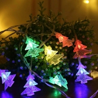 Ghirlanda luminoasa cu bec in forma de brazi, 3 metri, 20 LED-uri, forme din plastic, fir transparent, multicolora