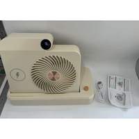 Ventilator 2in1, Flippy, Functie Incarcare Telefon Wireless, 100 Trepte de Viteza, 2400 mAh, 5V, 2A, 25 x 16.5 x 24 cm, Bej