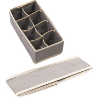 Cutie De Depozitare, Flippy, Pentru Lenjerie, Sosete Si Sutiene, Material Textil, 8 Compartimente, 32 x 16 x 10 cm, Culoare Gri