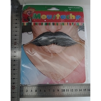 Mustata Falsa pentru Deghizari, Flippy, Petreceri Tematice, din Panza, Autoadeziv, 13 x 3 cm, Model Grizonat 2, Negru/Alb