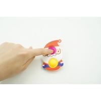 Jucarie senzoriala antistres, Simple Dimple, Breloc cu 2 bulinute, Mos Craciun, Multicolor