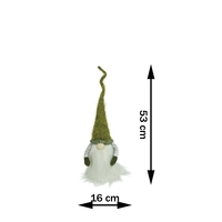 Ornament de Craciun spiridus, Flippy, verde/alb, textil, 53 cm