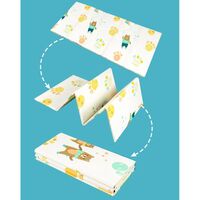 Covoras pentru Copii, Flippy, cu 2 Fete, Model Zmeu/Ursi, din XPE+PE, Impermeabil, Antiderapant, Protectie Termica, +3 Luni, Pliabil, 150 x 200 x 1.5 cm, Multicolor