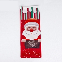 Husa Craciun pentru sticla de vin Flippy, tema Mos Craciun, material textil, 34 cm, multicolor