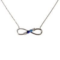Colier Argint 925, Infinit cu Zirconii Albastre 40 cm