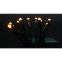 Instalatie de Craciun cu Baterii Tip Liniar, 2 jocuri de lumini, Fir Verde 1 m 10 LED -uri, Alb Cald