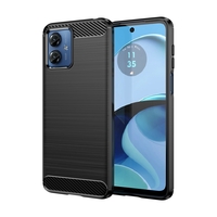 Husa de Protectie pentru Motorola Moto G14, Flippy, Protectie 360, din TPU cu element de Carbon, Anti Alunecare, 1.8 mm, Negru