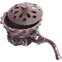 Suport de Tamaiat, Flippy, din Aliaj de Zinc, Model Lotus, Ignifug, 9.7 x 4.8 x 4.7 cm, Cupru