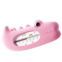 Termometru pentru Baie, Flippy, Plutitor, Rezistent la apa, Multifunctional, Model Crocodil, 2.7x6.5x3.7 cm, Roz