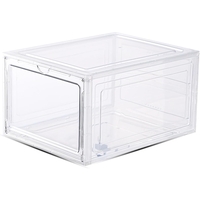 Organizator de Pantofi, Flippy, din PP+ABS, Usa Frontala Magnetica, Rezistenta la Praf, Anti-Oxidare, Utilizare Multipla, 36 x 28 x 21 cm, Transparent