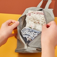 Geanta de Depozitare, Flippy, Pentru Haine Mici, Lenjerie, Sosete, Cosmetice, Impermeabila, cu Maner, 10x20x3 cm, Gri