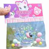 Jucarie Antistres Squishy, Flippy, Labuta de Pisica Squeeze Toys, cu Revenire Lenta, 7.5 cm, Model 270520, Multicolor