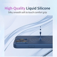 Husa de Protectie, Flippy, pentru Oppo Reno 11 F, Liquid Silicone, cu Microfibra pe Interior, Protectie Antisoc, Compatibil Incarcare Wireless, Albastru