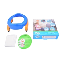 Olita Portabila 2 in 1, Flippy, Olita + Capac de Toaleta, din Plastic, Diametru 21 cm, Albastru