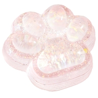 Jucarie Antistres Squishy, Flippy, cu Revenire Lenta, Squeeze Pinch Family, Model Cat Paw, 6.5 x 7 cm, din Tpr, 4-6 Ani, Model 6 Ocean, Transparent