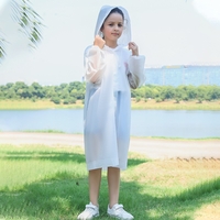 Pelerina de Ploaie, Flippy, pentru Copii 100-145 cm, din EVA, Impermeabila, Inchidere cu Capse, Alb