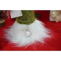 Ornament de Craciun spiridus, Flippy, verde/alb, textil, 52 cm