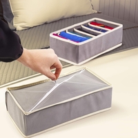 Cutie De Depozitare, Flippy, Pentru Lenjerie, Sosete Si Sutiene, Material Textil, 6 Compartimente, 32 x 16 x 10 cm, Culoare Gri