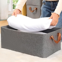 Cutie de Depozitare Tip Cos, Flippy, Material Textil, Pliabila, 47x28x20 cm, 35 l, Cadru Metalic, cu Manere, Maro