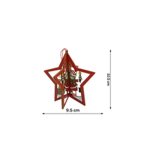 Ornament de brad stea, Flippy, multicolor, lemn, 10.5x9.5 cm