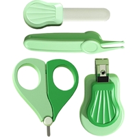 Set Ingrijire Unghii pentru Bebelusi, Flippy, Cutie de Depozitare in Forma de Ursulet, 10 x 9.5 cm, Verde