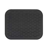 Covoras din Silicon pentru Scurgere Vase, Flippy, Uz Casnic, Rezistent la Temperaturi Ridicate, Izolator, 30x24 cm, Negru