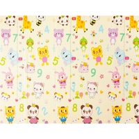 Covoras pentru Copii, Flippy, cu 2 Fete, Model Animale Marine/Exotice, din XPE+PE, Impermeabil, Antiderapant, Protectie Termica, +3 Luni, Pliabil, 150 x 200 x 1.5 cm, Multicolor