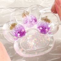Jucarie Antistres Squishy, Flippy, Labuta de Pisica Pufoasa, cu Revenire Lenta, 7 x 6.5 cm, Model Ciuperca, Multicolor