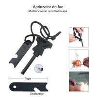 Kit supravietuire multifuncional Flippy, 42 de Instrumente Profesionale, Echipament de prim-ajutor, Drumetie, Camping, Negru