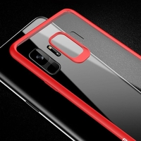 Husa Samsung Galaxy S9 Tpu Transparent cu margini colorate rosu