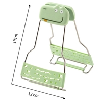 Clema pentru Boluri Creativa, Flippy, Anti-Alunecare, din Silicon, de Uz Casnic, Rezistent la Temperaturi Inalte, Model Animat, 19x12 cm, Verde