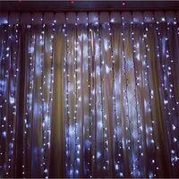 Instalatie Craciun Profesionala de Exterior IP65, Tip Perdea, 2m x 5m, 1000 Led-uri Mari, Alb rece, cu flash, Alimentator 1,5 m, Interconectabila, Fir negru, Flippy