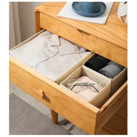 Organizator pentru Sertar, Flippy, 3 Marimi, pentru Lenjerie, Tricouri, Sosete, 6 Piese, Pliabil, Stivuibil, din Tesatura, Gri/Alb