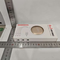 Cablu Retractabil Universal pentru Telefon, Flippy, Universal 3in1 pentru Orice Tip de Telefon, Micro-USB, Lightning, TYPE-C, 1.2M, Bej