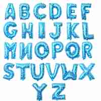 Balon Folie Metalizata Litera K, Flippy, 40 cm, Cu Imprimeu Stelute, Umflati cu Heliu sau Aer, Ambalaj Individual, Pai inclus, Albastru