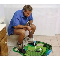 Covoras de Baie, Flippy, Model Teren de Golf, Interactiv, +14 Ani, din PVC, 80 x 69 cm, Verde