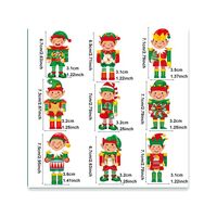 Set 18 Decoratiuni de Craciun din Lemn, Flippy, cu Snur pentru Agatare in Brad, Model Elfi, Diferite Dimensiuni, Multicolor