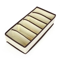 Cutie De Depozitare, Flippy, Pentru Lenjerie, Sosete Si Sutiene, Material Textil, 6 Compartimente, 32 x 16 x 10 cm, Culoare Bej